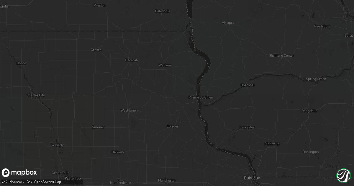 Hail map in Monona, IA on June 5, 2026