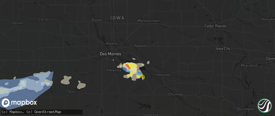 Hail map in Monroe, IA on June 5, 2026