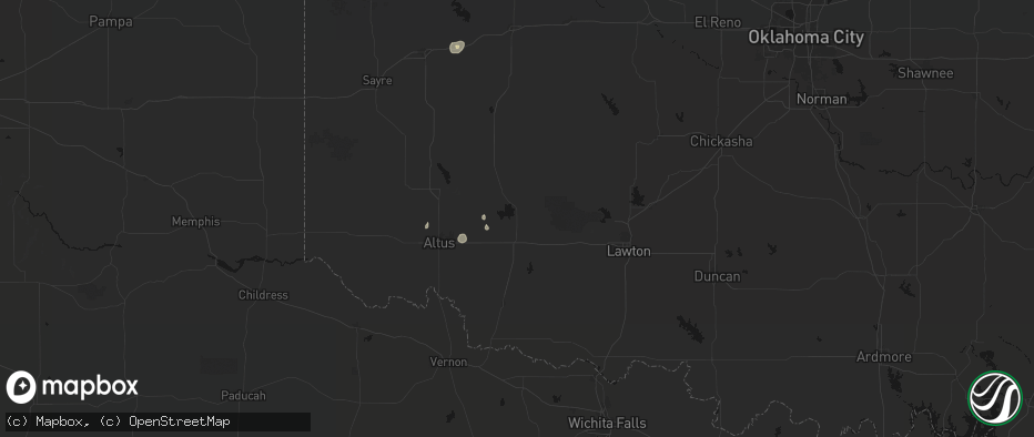 Hail map in Mountain Park, OK on June 5, 2026