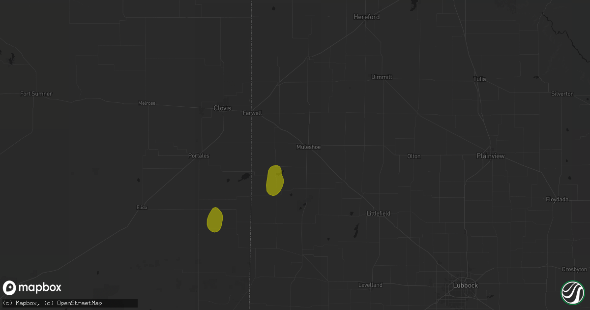 Hail map in Muleshoe, TX on June 5, 2026