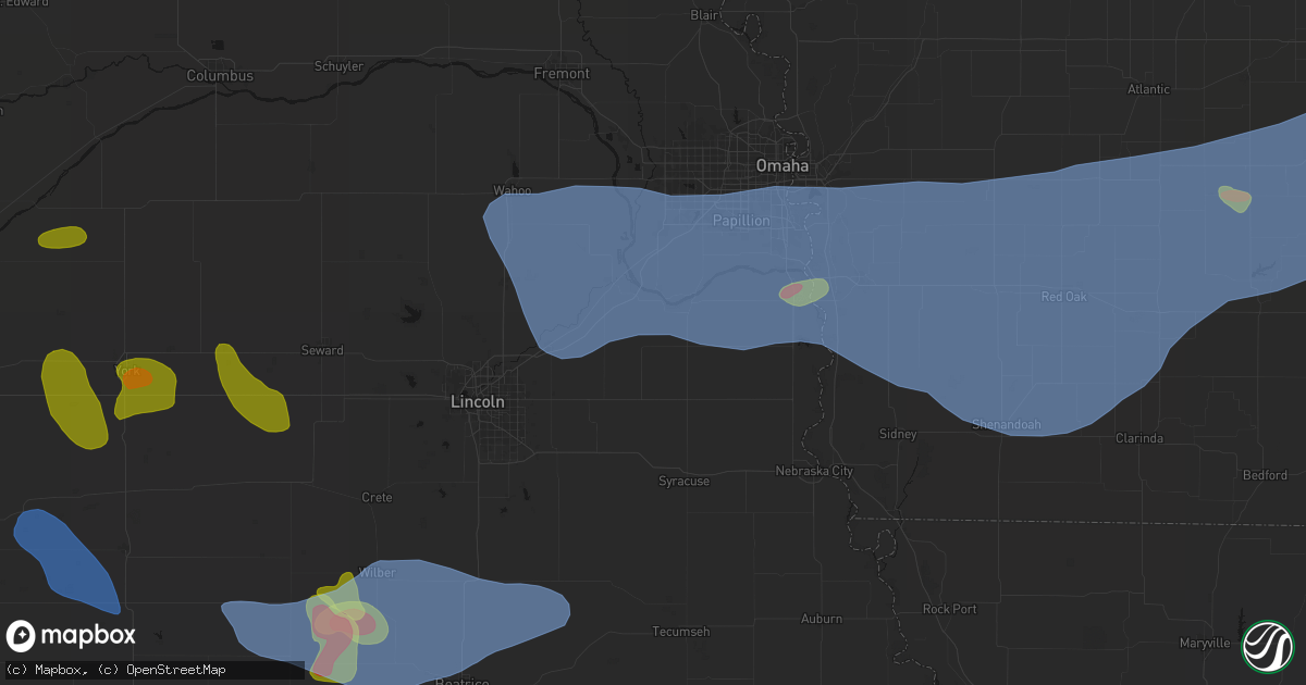 Hail map in Murdock, NE on June 5, 2026