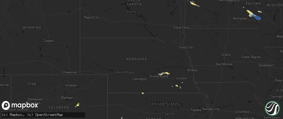 Hail map in Nebraska on June 5, 2026