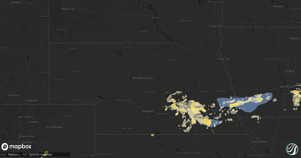 Hail map in Nebraska on June 5, 2026