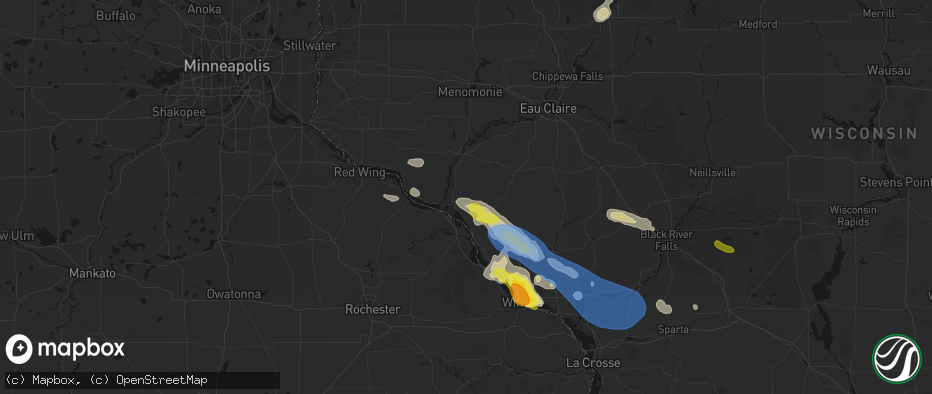 Hail map in Nelson, WI on June 5, 2026