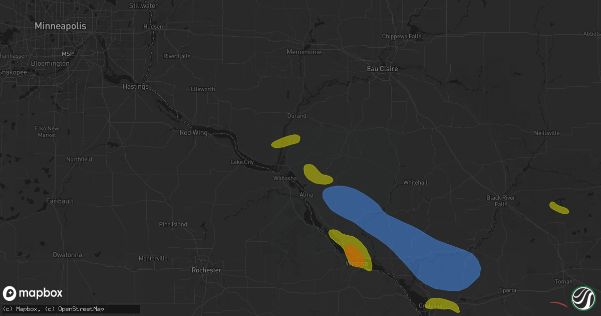 Hail map in Nelson, WI on June 5, 2026