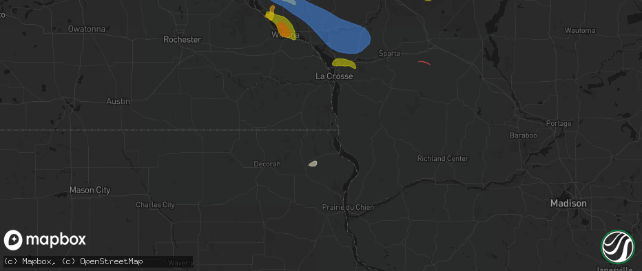 Hail map in New Albin, IA on June 5, 2026