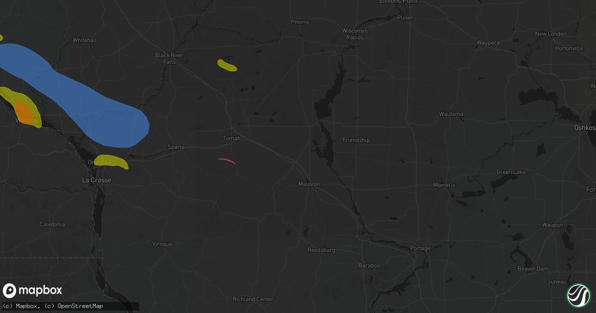 Hail map in New Lisbon, WI on June 5, 2026