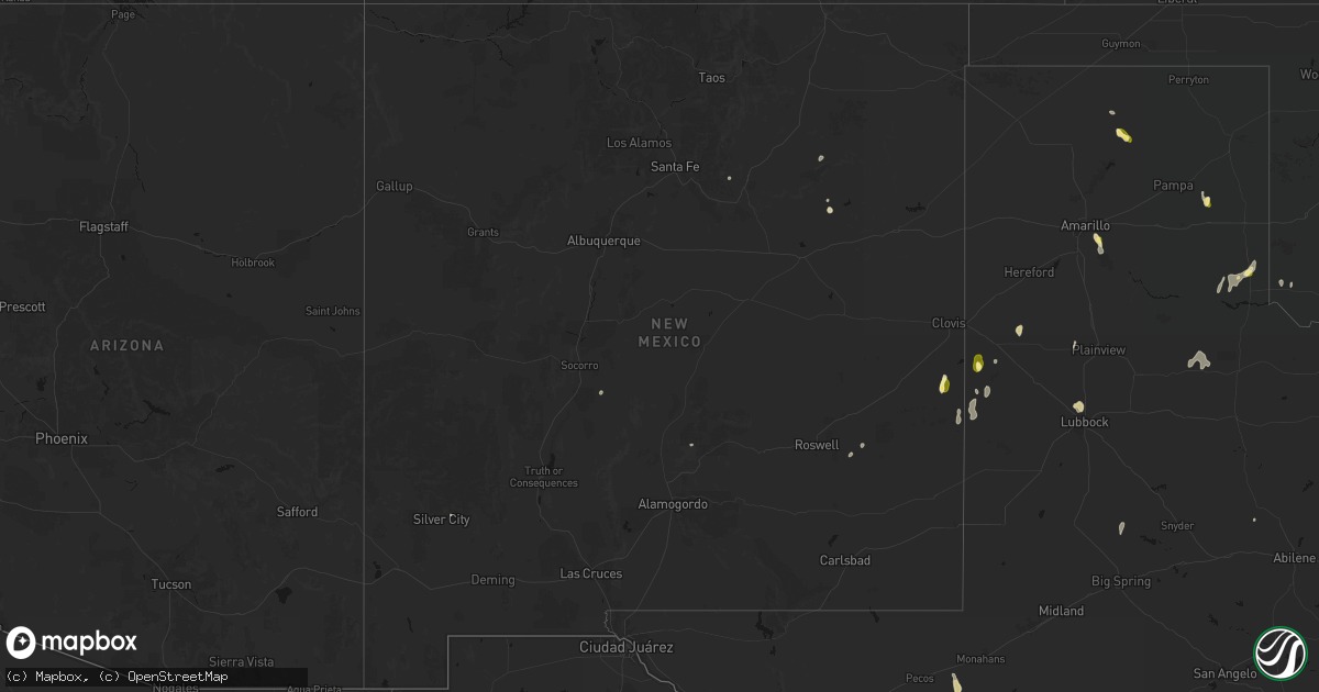 Hail map in New Mexico on June 5, 2026