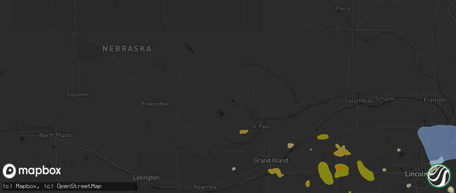 Hail map in North Loup, NE on June 5, 2026