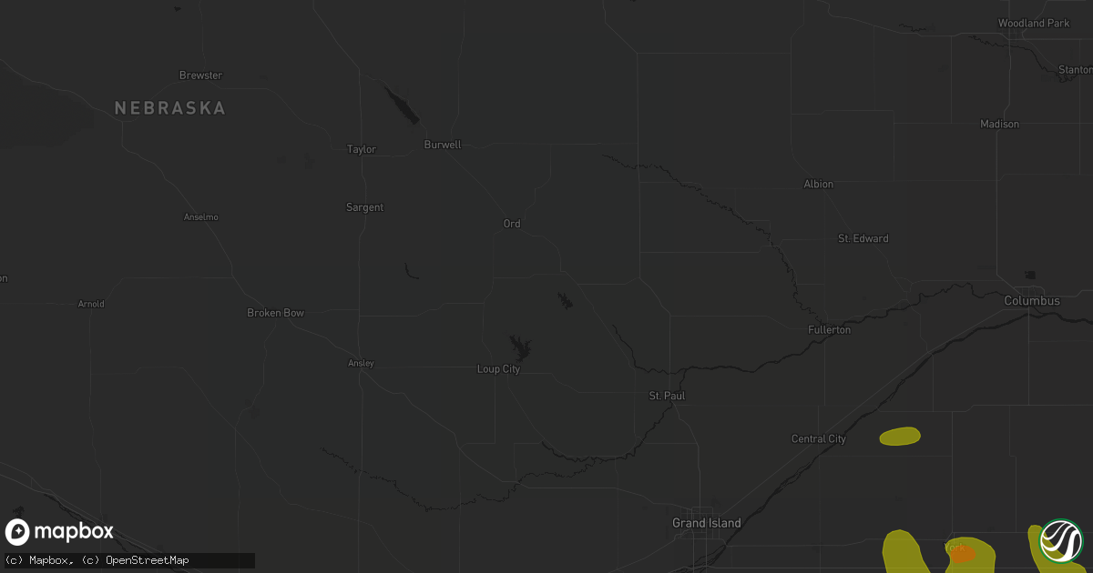 Hail map in North Loup, NE on June 5, 2026