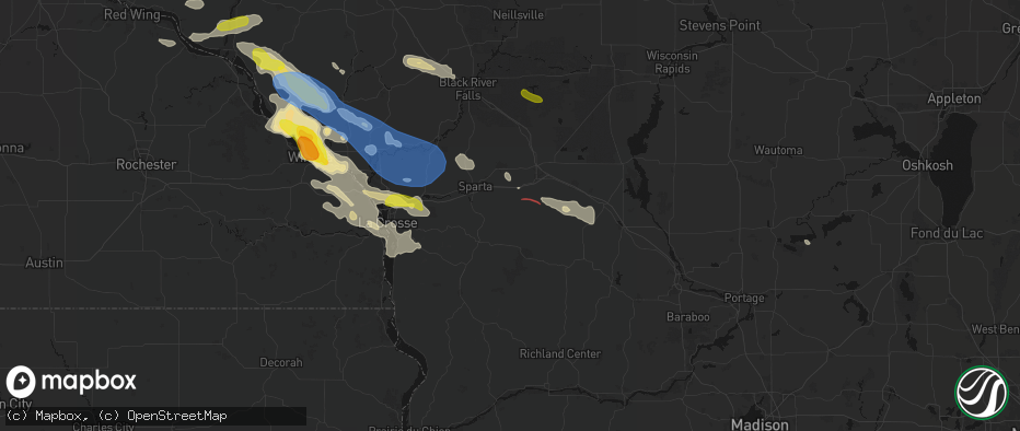 Hail map in Norwalk, WI on June 5, 2026