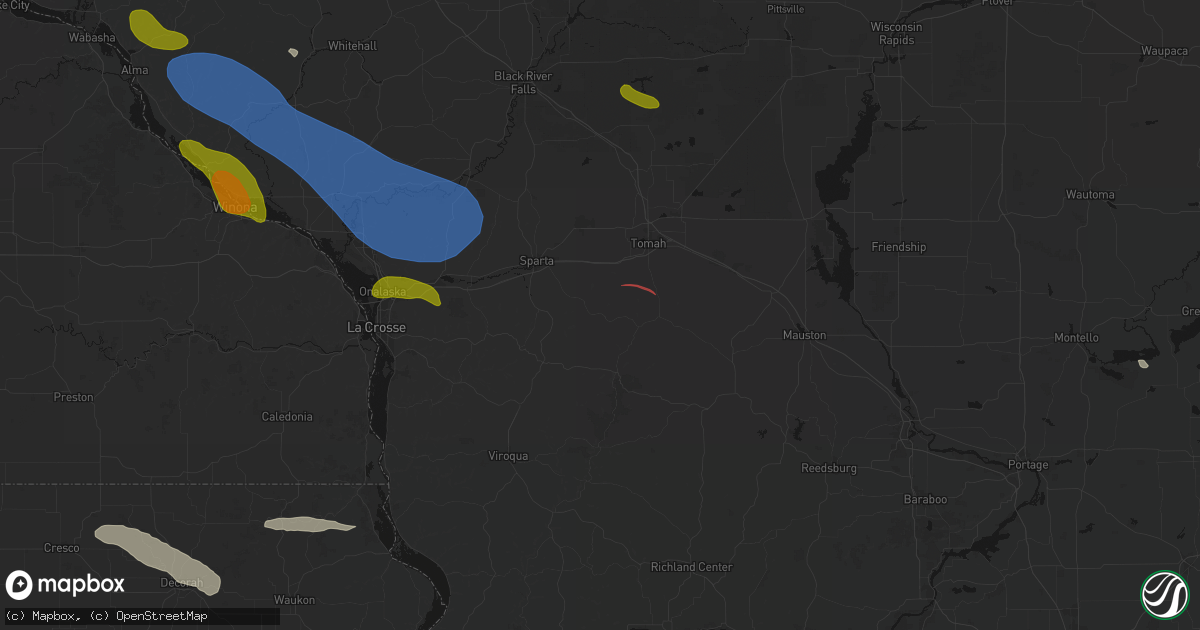 Hail map in Norwalk, WI on June 5, 2026