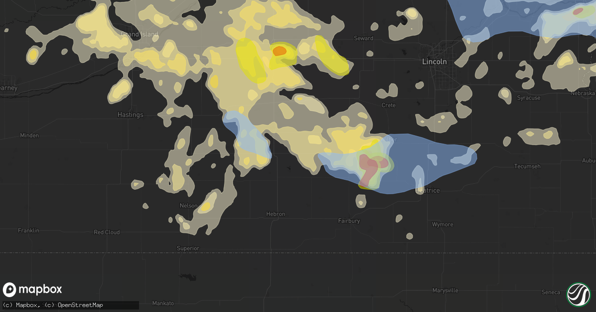 Hail map in Ohiowa, NE on June 5, 2026