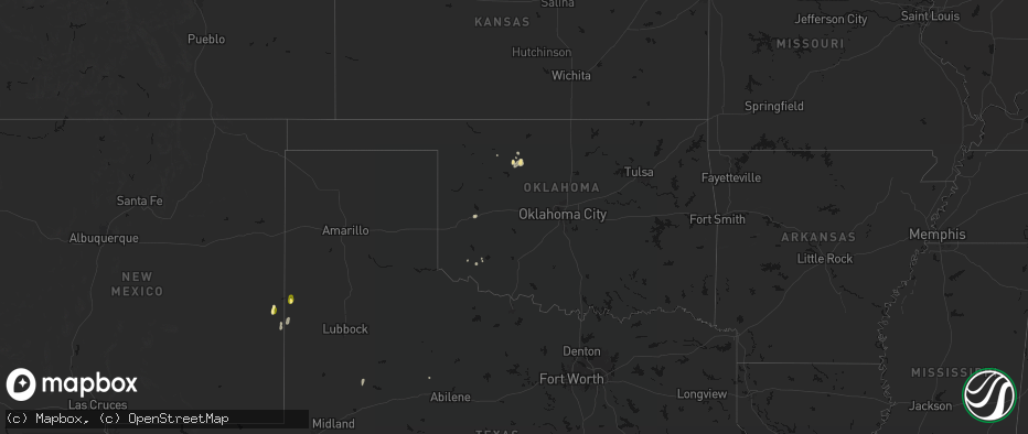 Hail map in Oklahoma on June 5, 2026