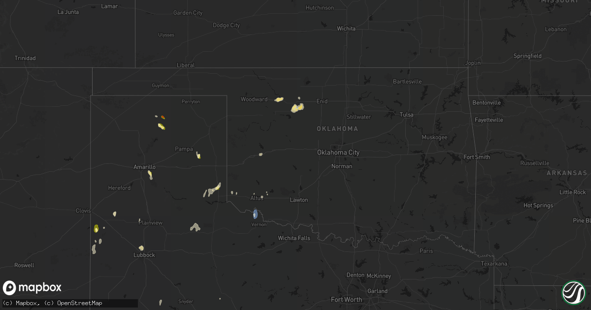 Hail map in Oklahoma on June 5, 2026