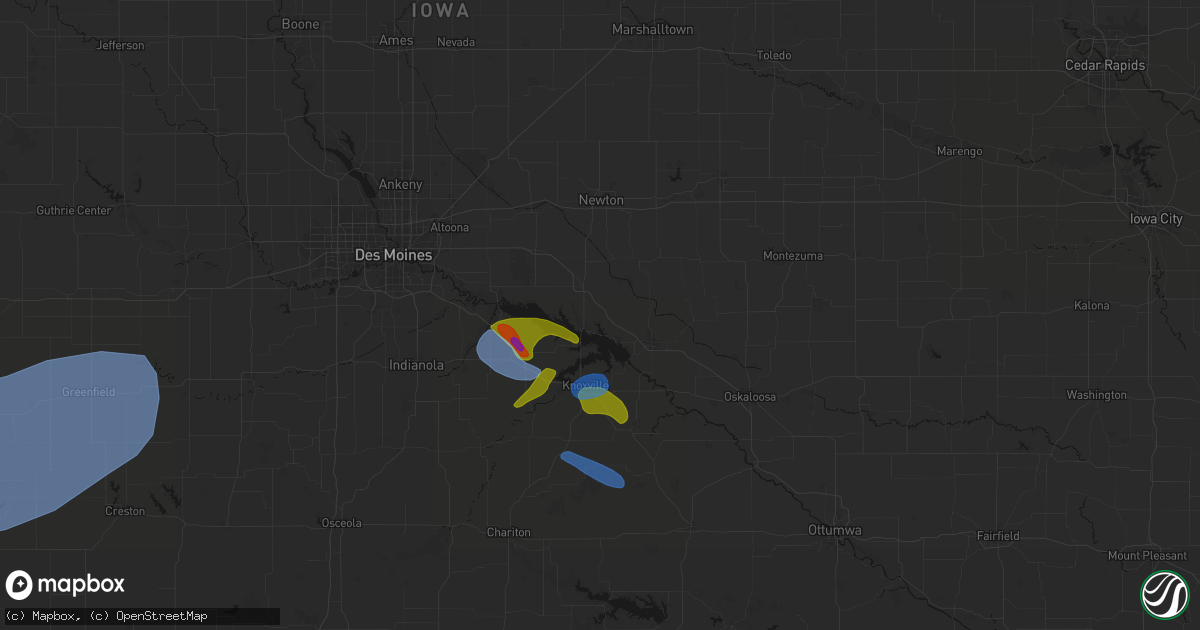 Hail map in Otley, IA on June 5, 2026