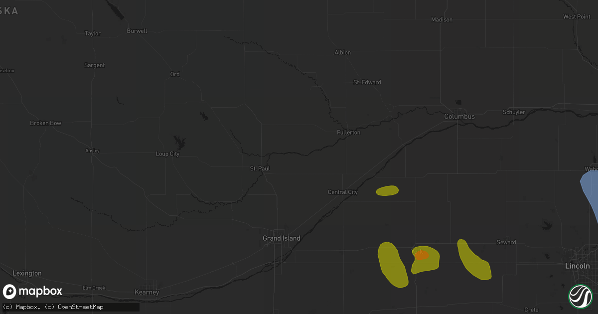 Hail map in Palmer, NE on June 5, 2026