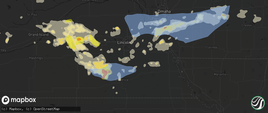Hail map in Panama, NE on June 5, 2026