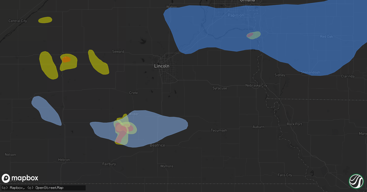 Hail map in Panama, NE on June 5, 2026
