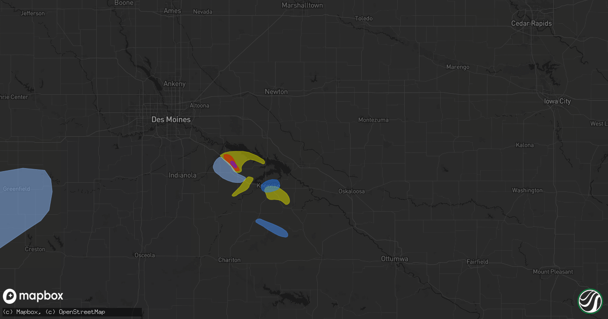 Hail map in Pella, IA on June 5, 2026