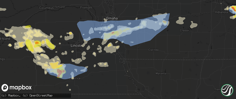 Hail map in Percival, IA on June 5, 2026
