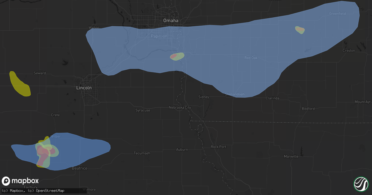 Hail map in Percival, IA on June 5, 2026