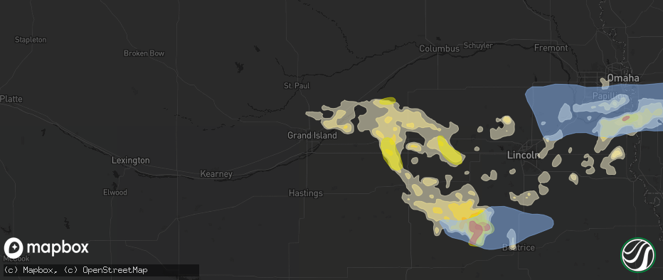 Hail map in Phillips, NE on June 5, 2026