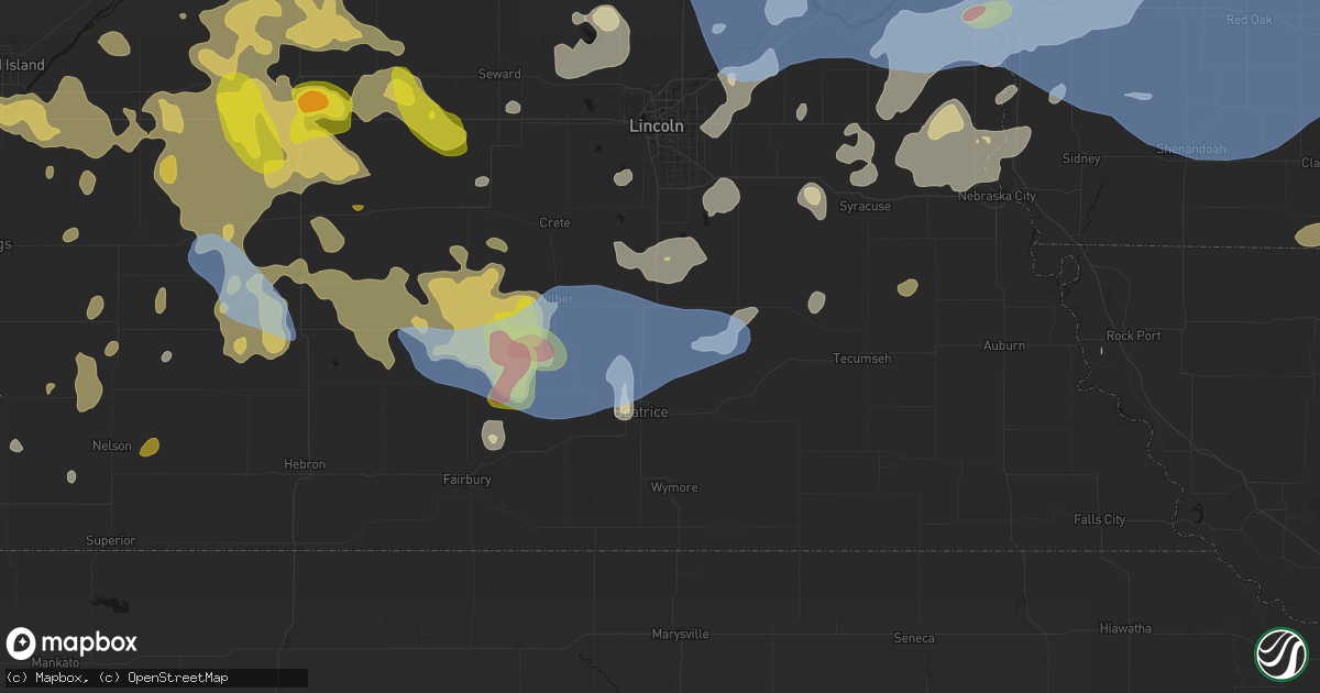 Hail map in Pickrell, NE on June 5, 2026