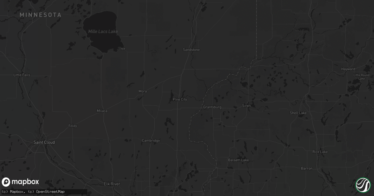 Hail map in Pine City, MN on June 5, 2026