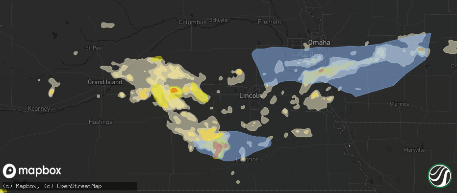 Hail map in Pleasant Dale, NE on June 5, 2026