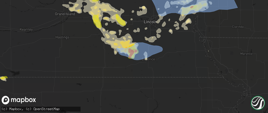 Hail map in Plymouth, NE on June 5, 2026