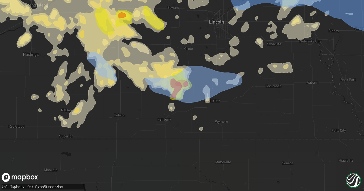 Hail map in Plymouth, NE on June 5, 2026