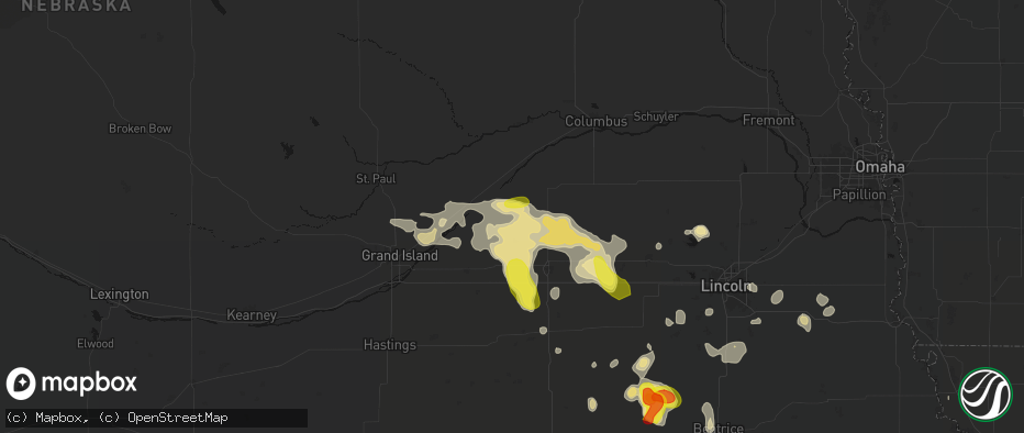 Hail map in Polk, NE on June 5, 2026