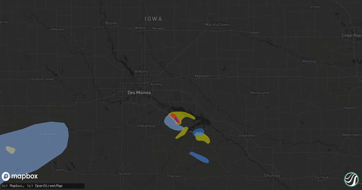 Hail map in Prairie City, IA on June 5, 2026