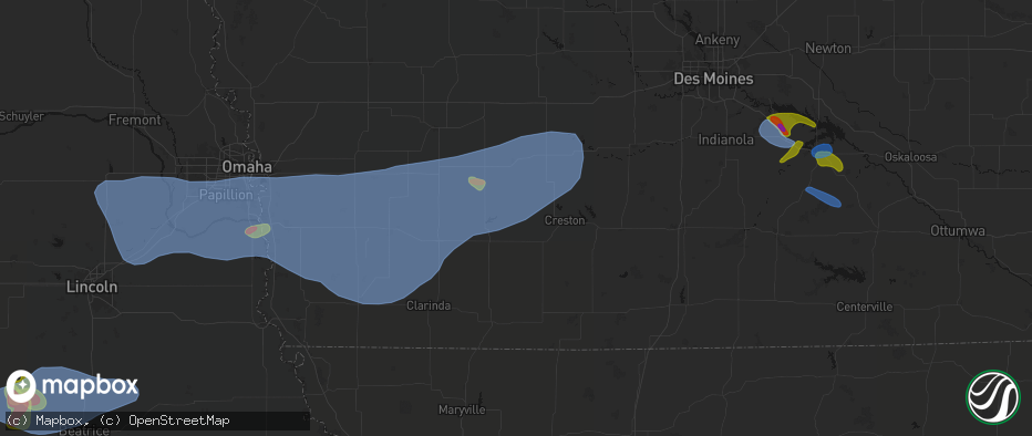 Hail map in Prescott, IA on June 5, 2026