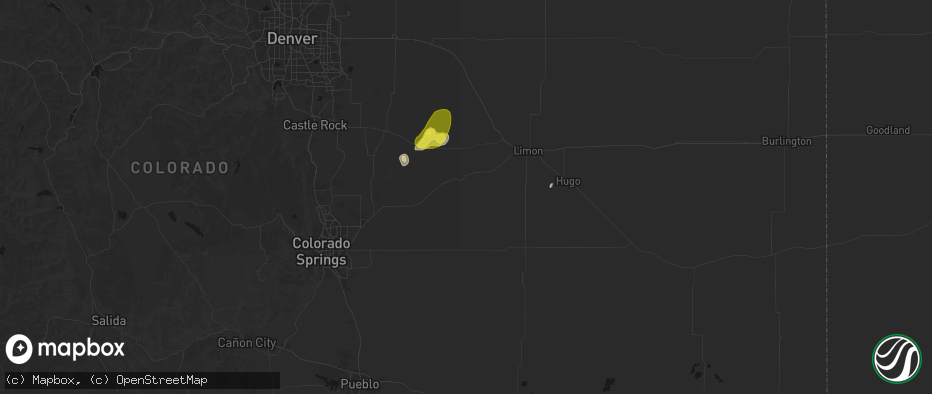 Hail map in Ramah, CO on June 5, 2026