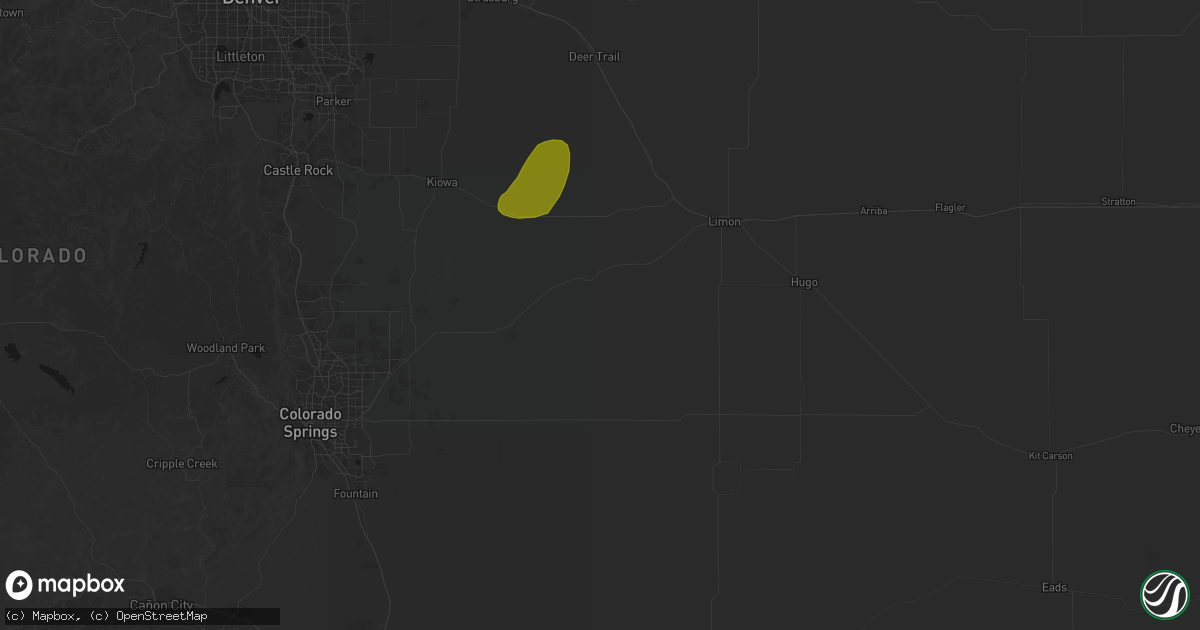 Hail map in Ramah, CO on June 5, 2026