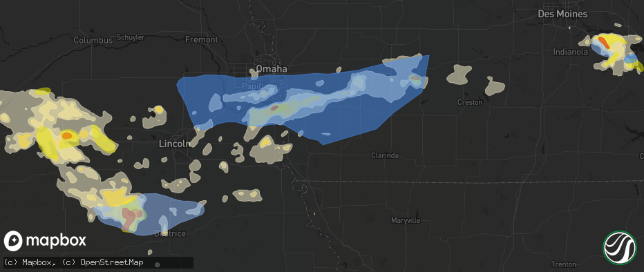 Hail map in Randolph, IA on June 5, 2026