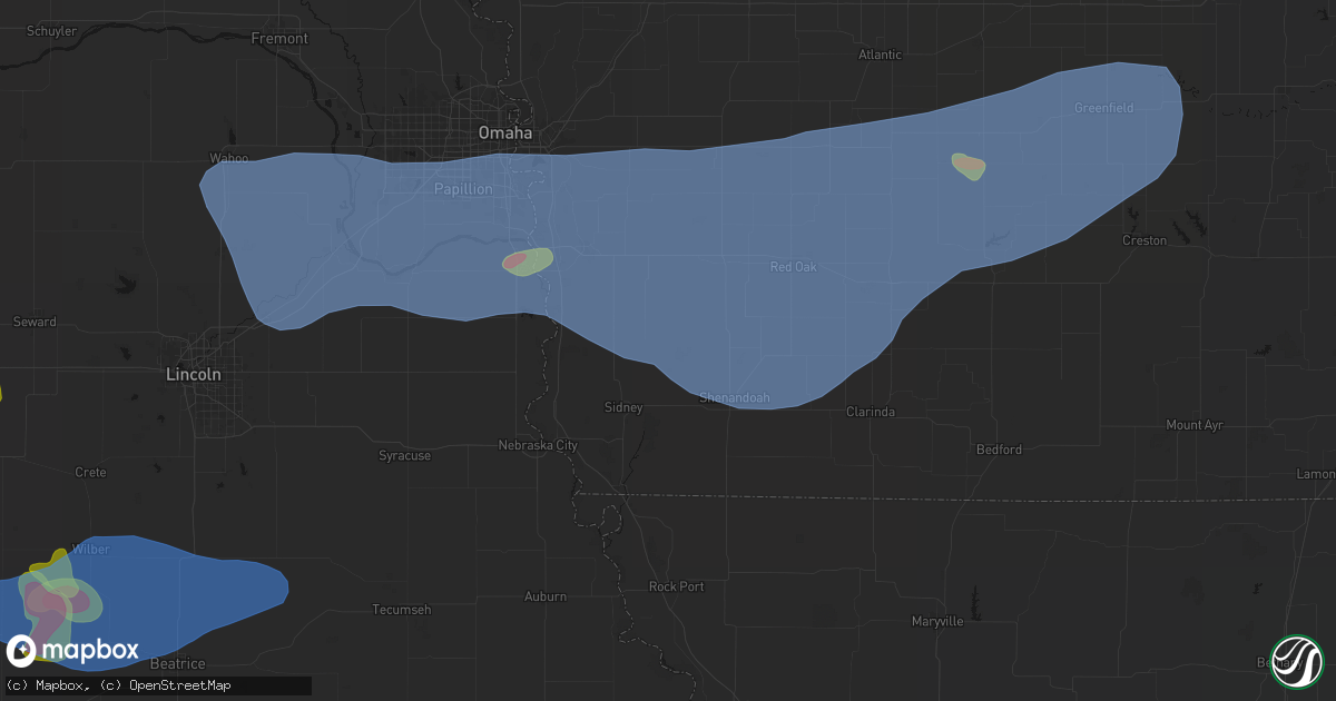 Hail map in Randolph, IA on June 5, 2026