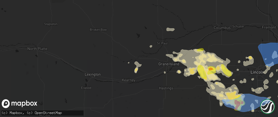 Hail map in Ravenna, NE on June 5, 2026