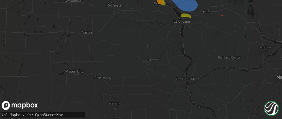 Hail map in Ridgeway, IA on June 5, 2026