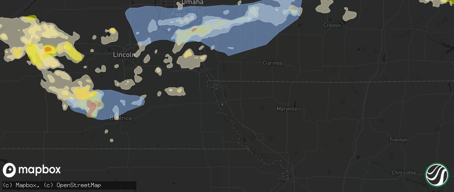 Hail map in Rock Port, MO on June 5, 2026