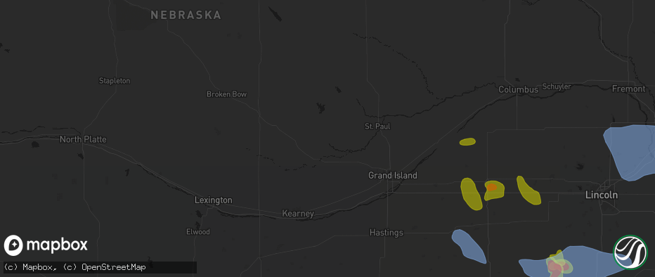Hail map in Rockville, NE on June 5, 2026