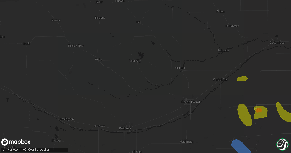 Hail map in Rockville, NE on June 5, 2026