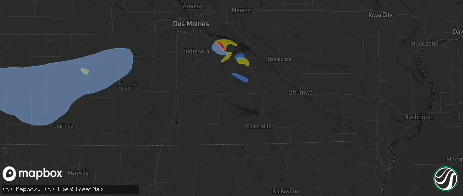 Hail map in Russell, IA on June 5, 2026