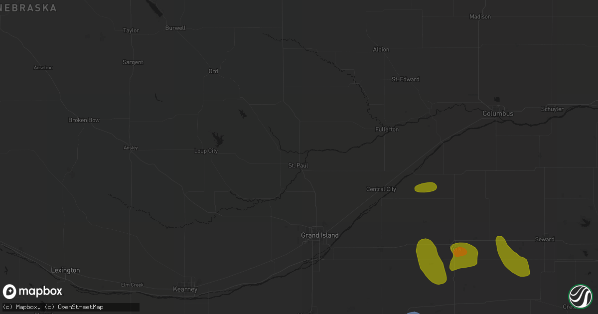Hail map in Saint Paul, NE on June 5, 2026
