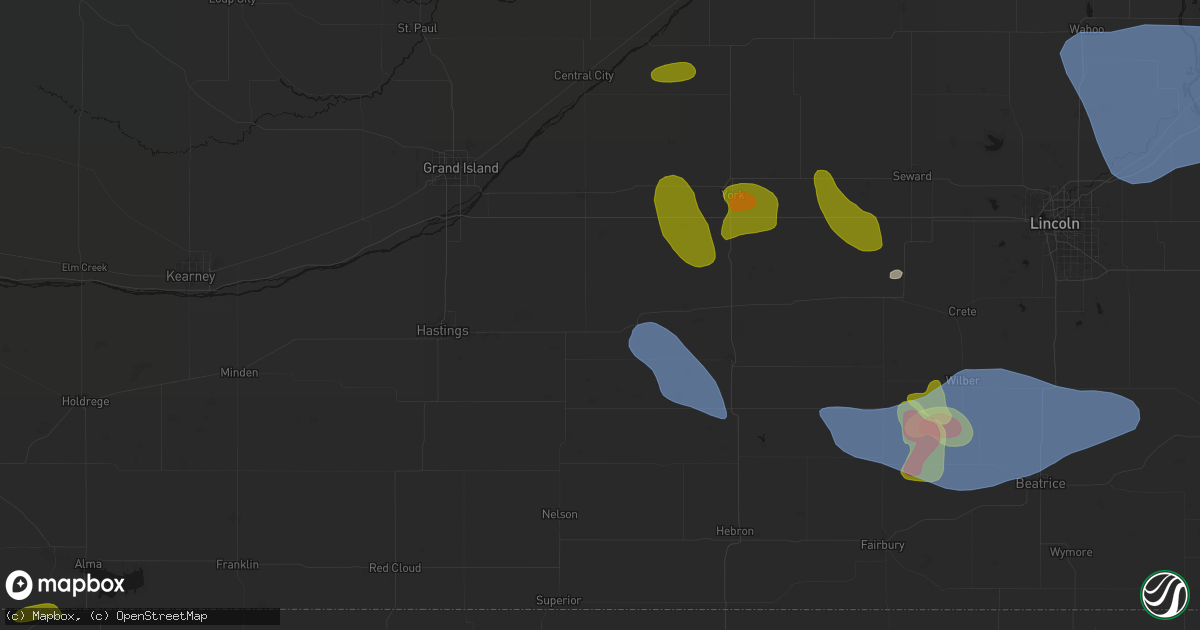 Hail map in Saronville, NE on June 5, 2026