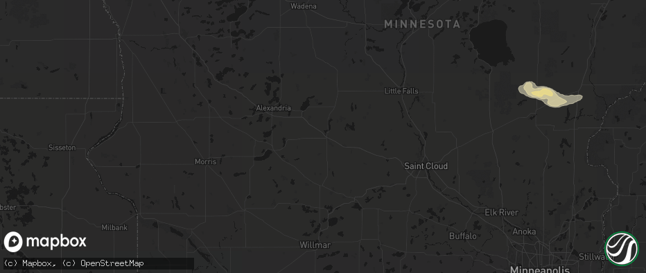 Hail map in Sauk Centre, MN on June 5, 2026