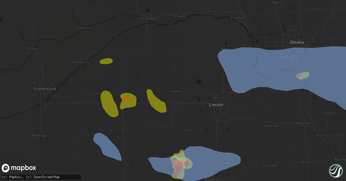 Hail map in Seward, NE on June 5, 2026