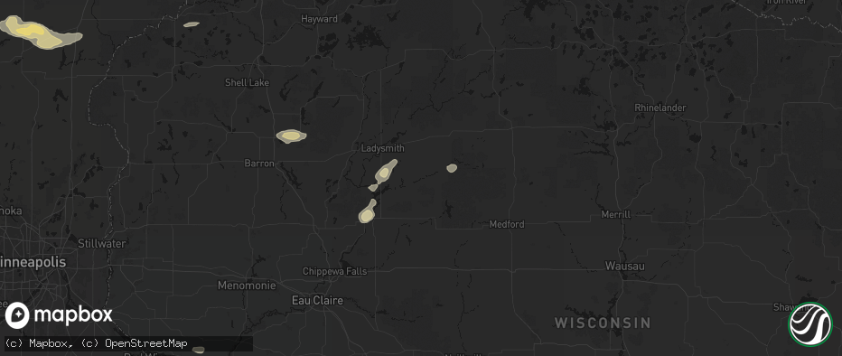 Hail map in Sheldon, WI on June 5, 2026